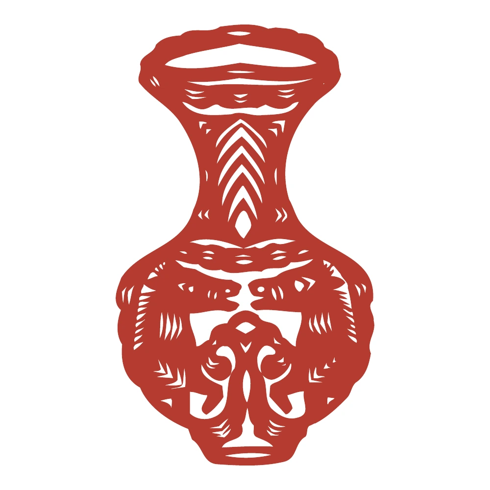 Floral Vase paper-cut design