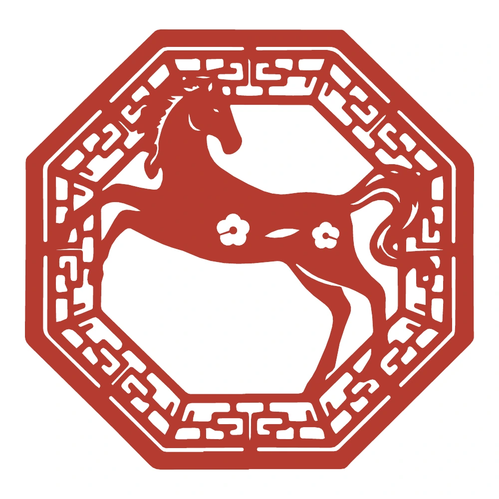 Floral Horse paper-cut design