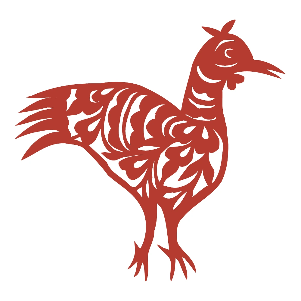 Long-Legged Crested Bird paper-cut design