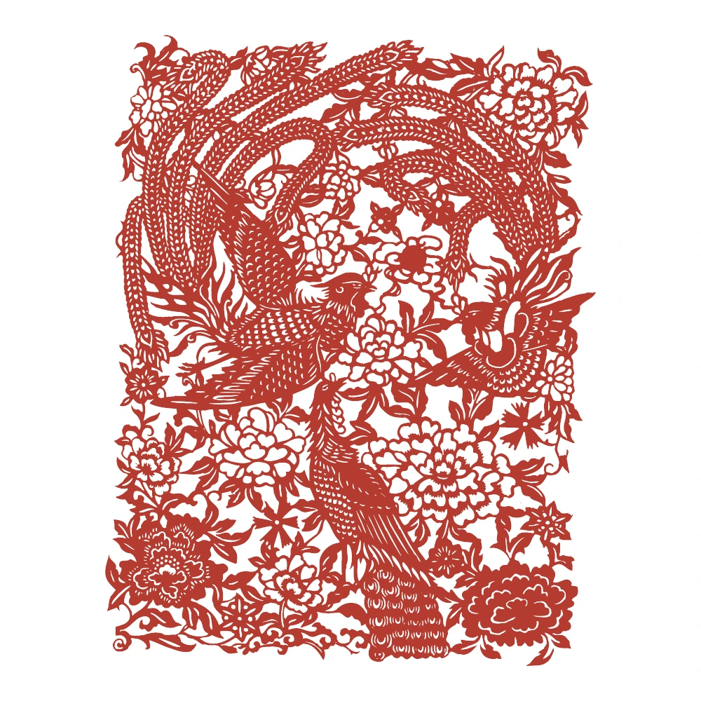 Long-Tailed Birds and Flowers — finished design