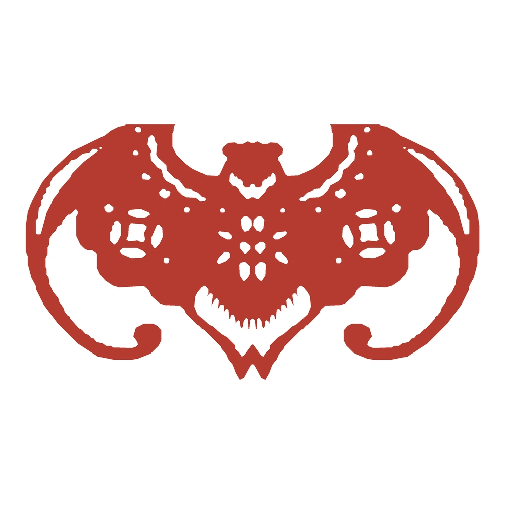 Flower-wing Lucky Bat paper-cut design