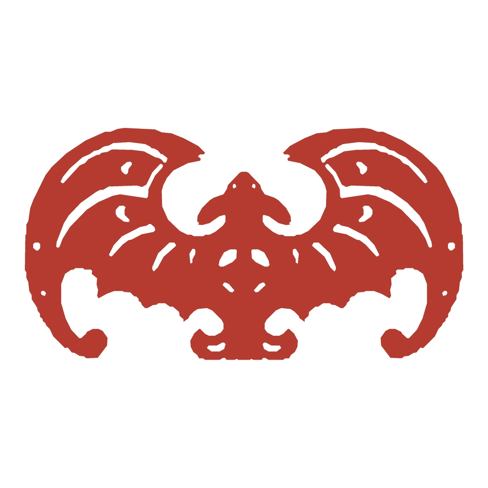 Lucky Bat with Scroll Wings paper-cut design