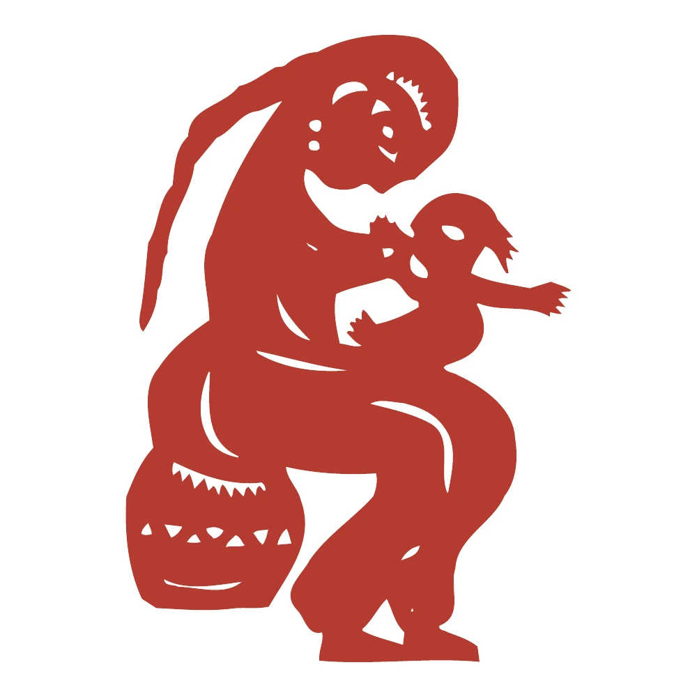Mother and Child paper-cut design