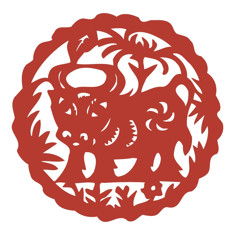 Ox Medallion paper-cut design