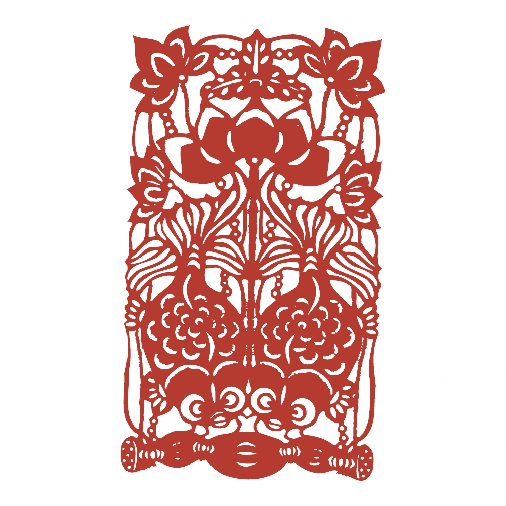 Paired Birds Floral Column — finished design