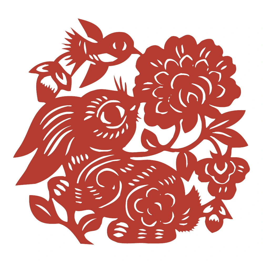 Rabbit among Large Flowers — finished design