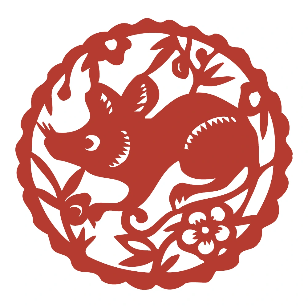Rabbit Medallion paper-cut design