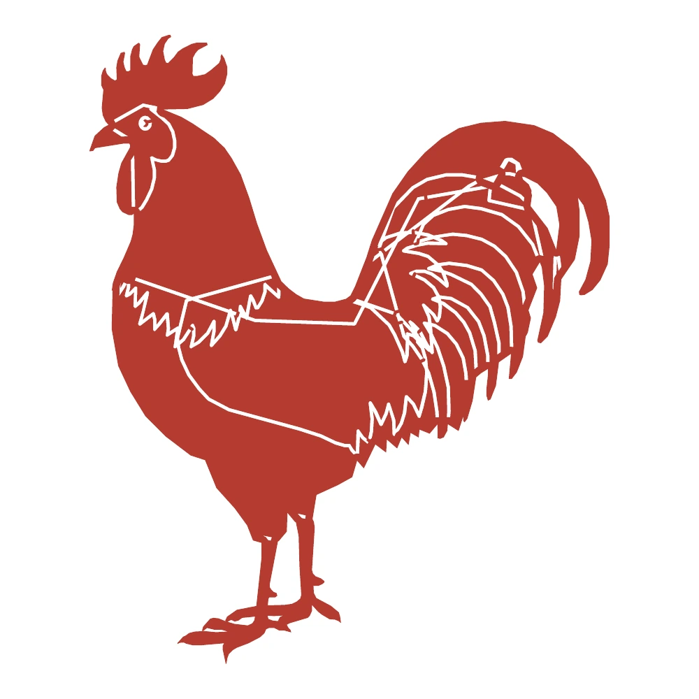 Proud Rooster paper-cut design