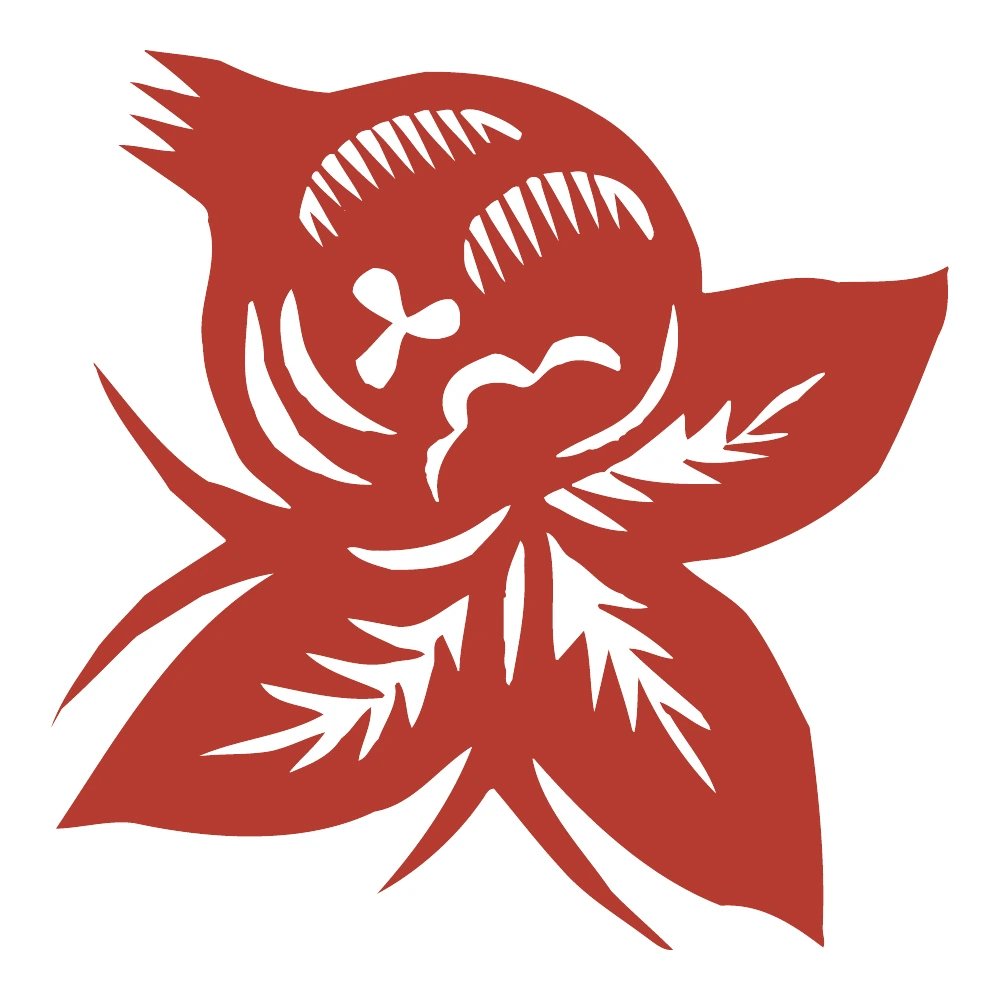 丸い実と葉の枝