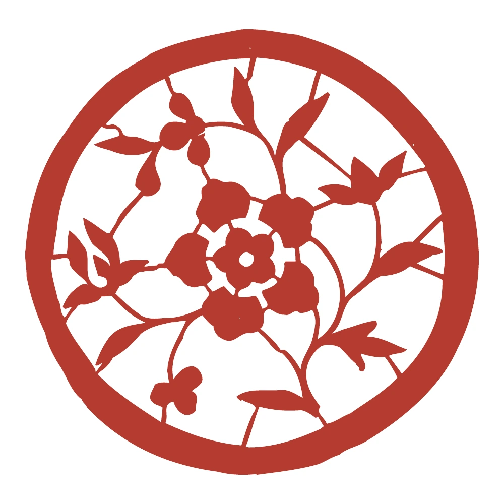 花枝のシンプルな丸飾り