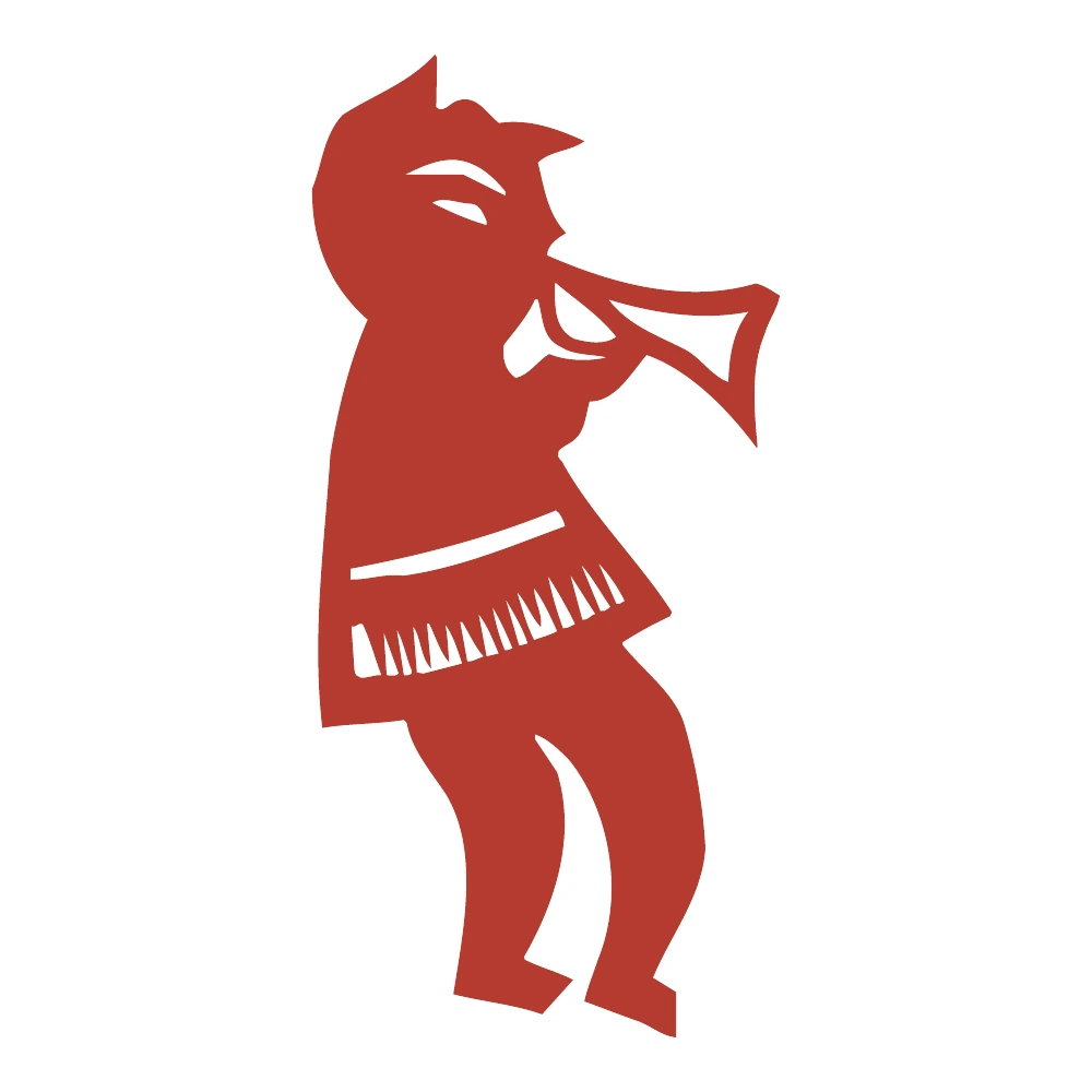 Small Trumpet Player paper-cut design