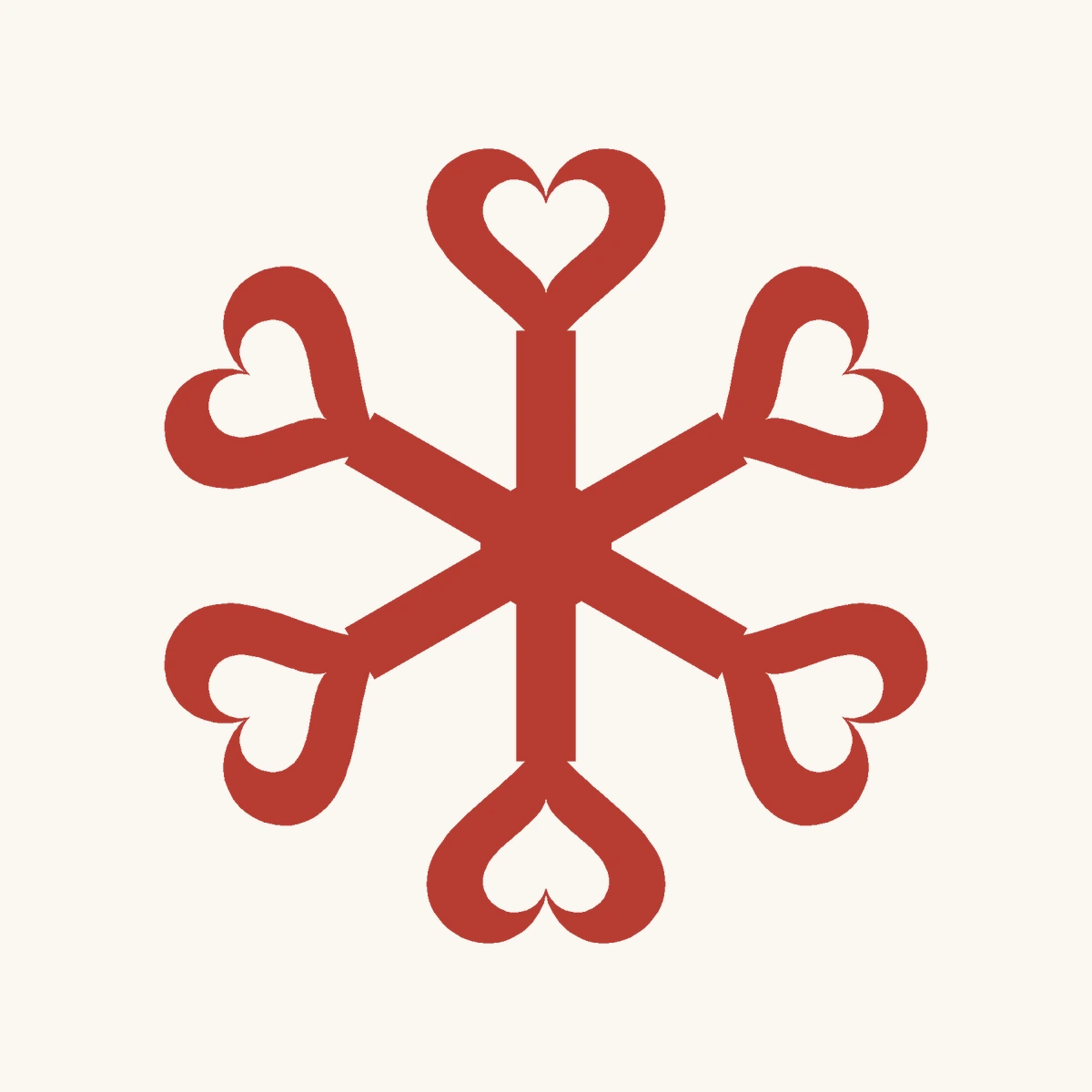 Heart Petal Snowflake paper-cut design