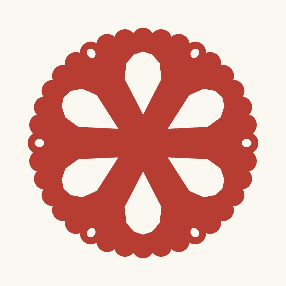 Lace Wheel Snowflake paper-cut design