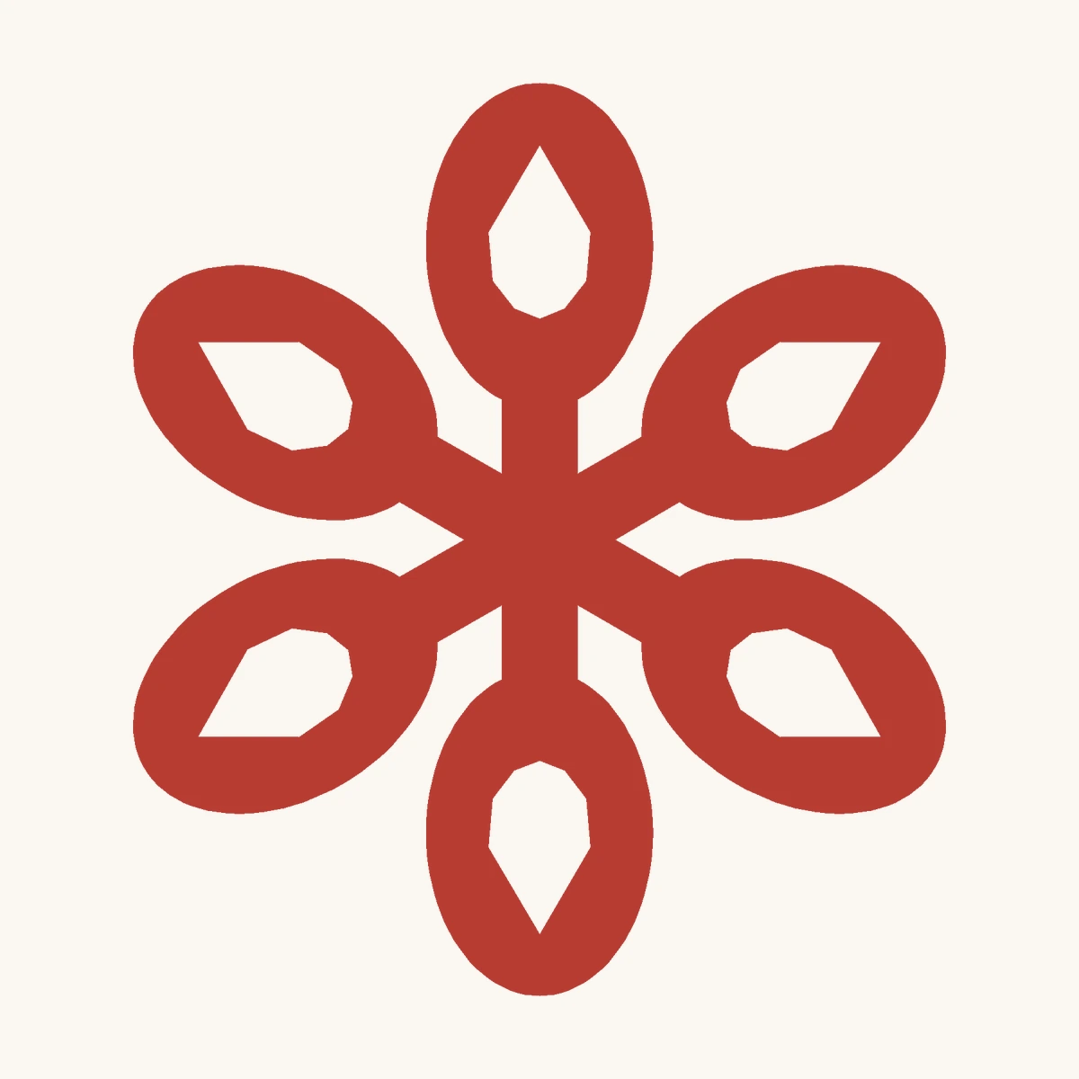 Rounded Petal Snowflake paper-cut design