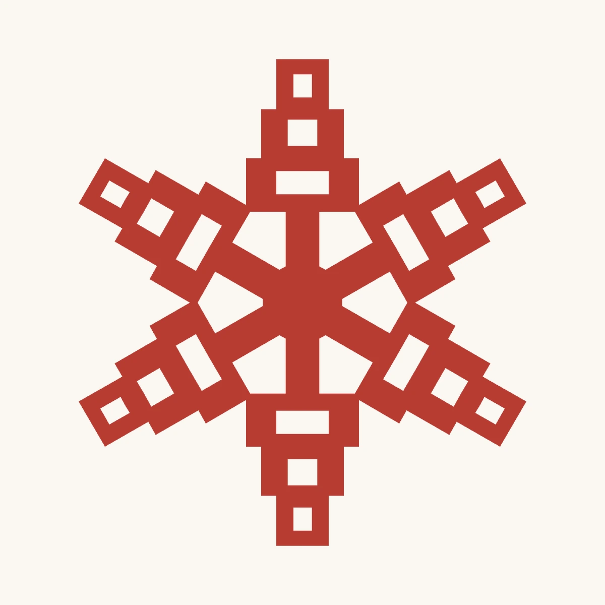 Stepped Crystal Snowflake paper-cut design
