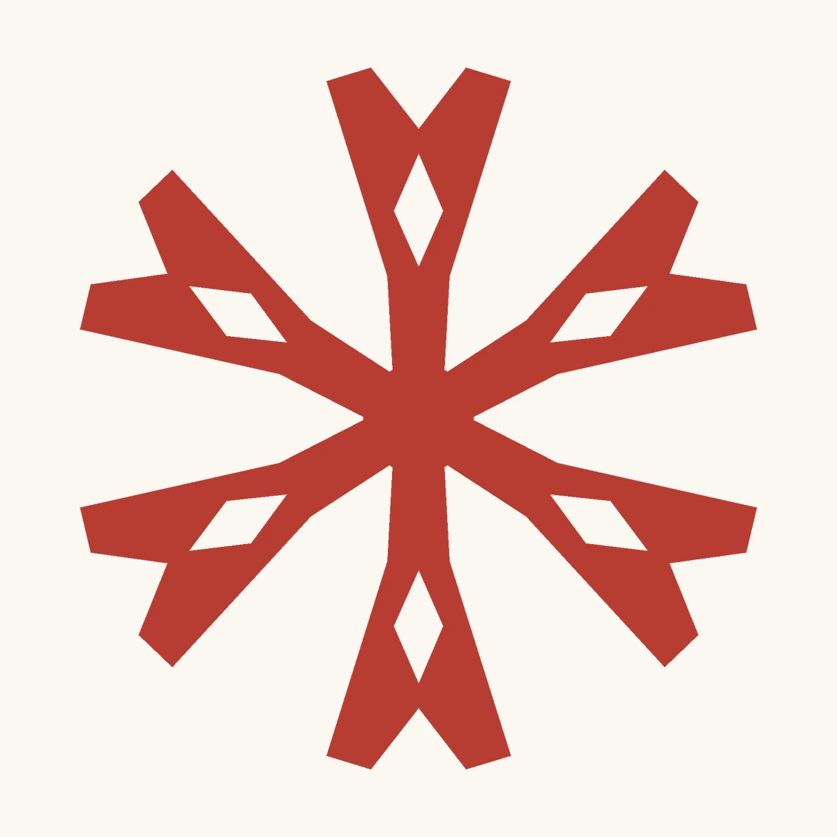 Swallowtail Snowflake paper-cut design