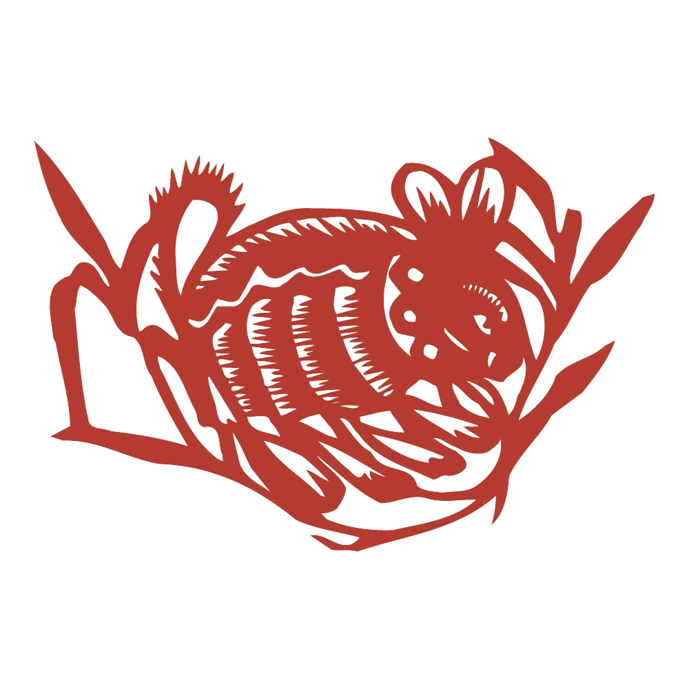 Striped Animal in a Leafy Oval — finished design